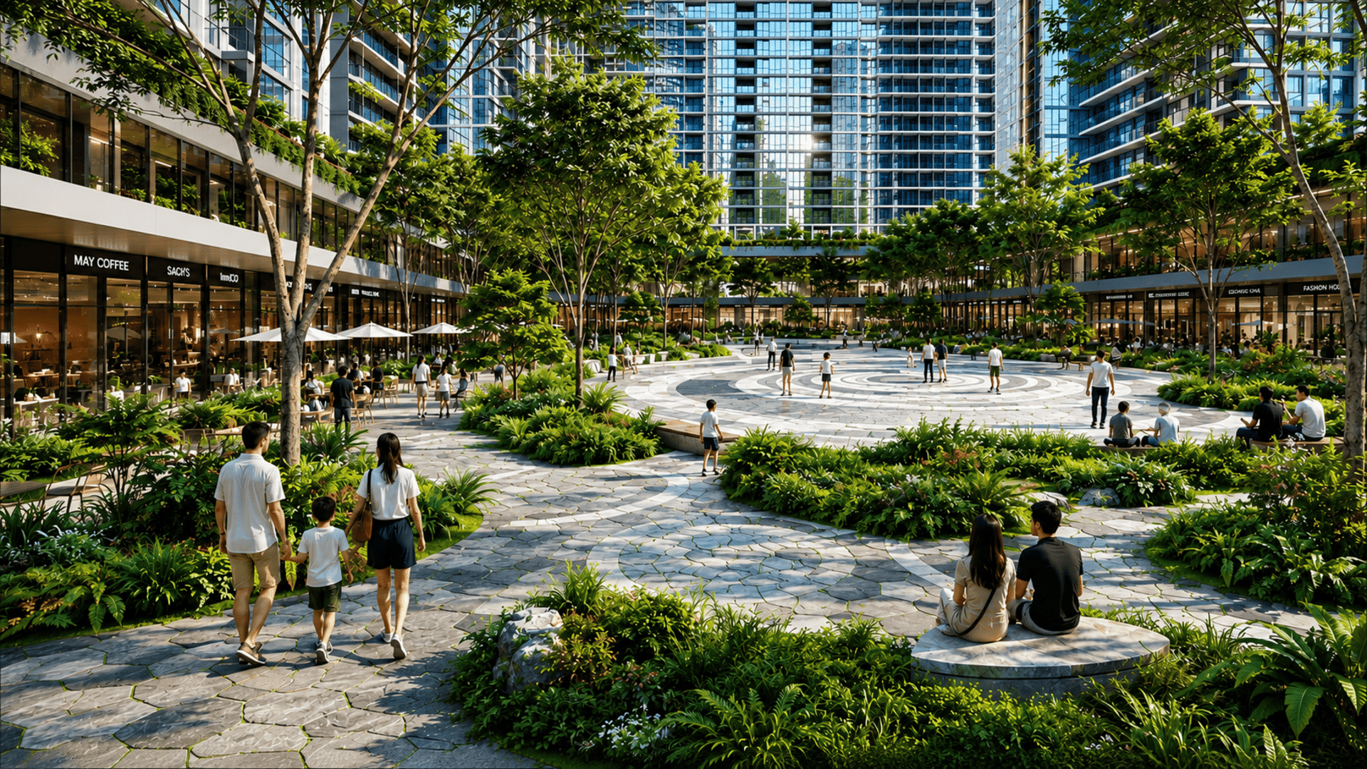 Khối đế thương mại dịch vụ Sun Group Vinh quy tụ chuỗi shophouse, mua sắm sầm uất, đáp ứng trọn vẹn mọi nhu cầu cư dân.