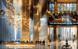 Không gian sảnh tại Sun Group Vinh mang ý nghĩa tài lộc dồi dào, may mắn ngập tràn, được hiện thực hóa qua các mảng xanh tươi tốt cùng thiết kế phong thủy hài hòa cho cư dân.